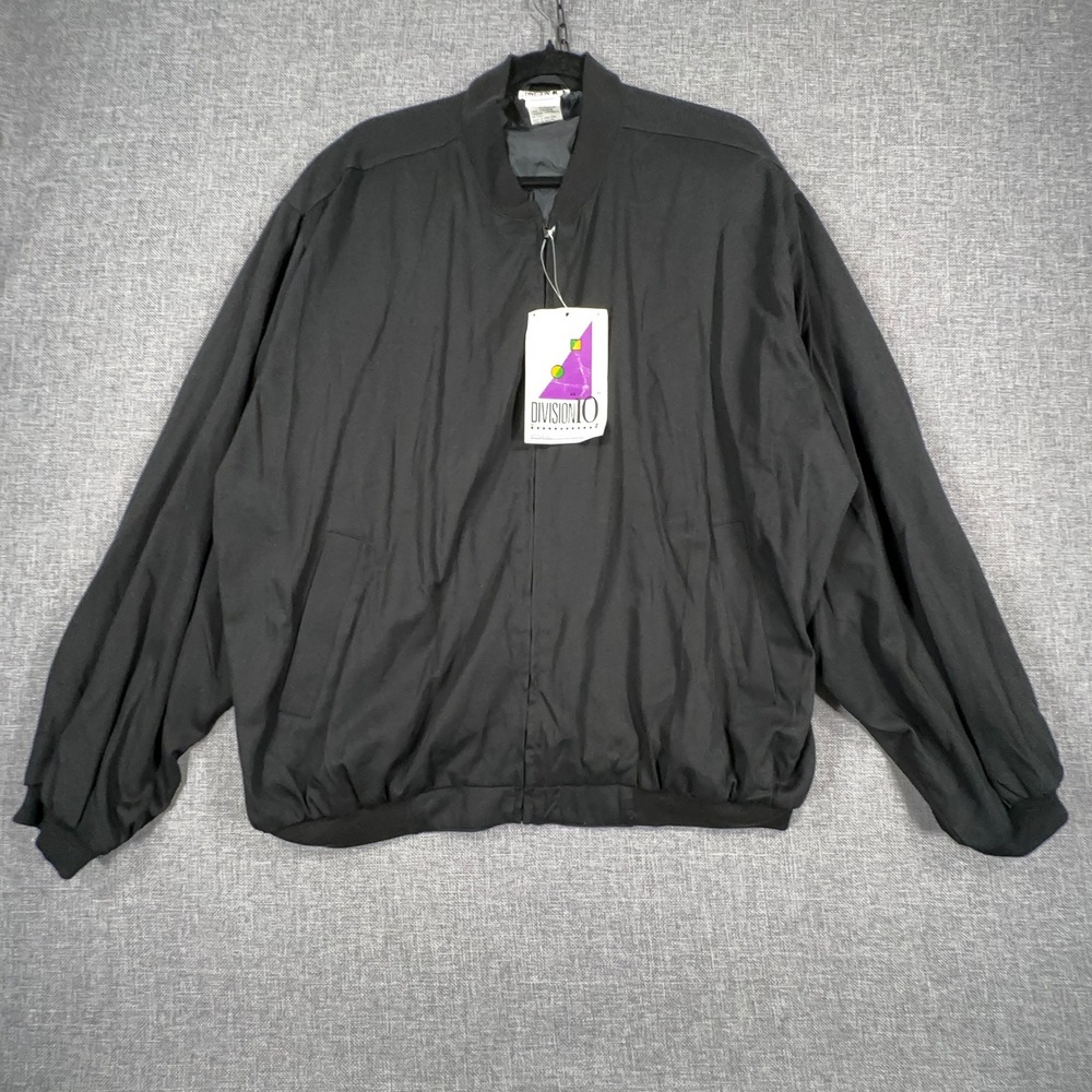 Vintage 90s Division 10 Bomber Jacket Mens L Full Zip Harrington Deadstock NEW